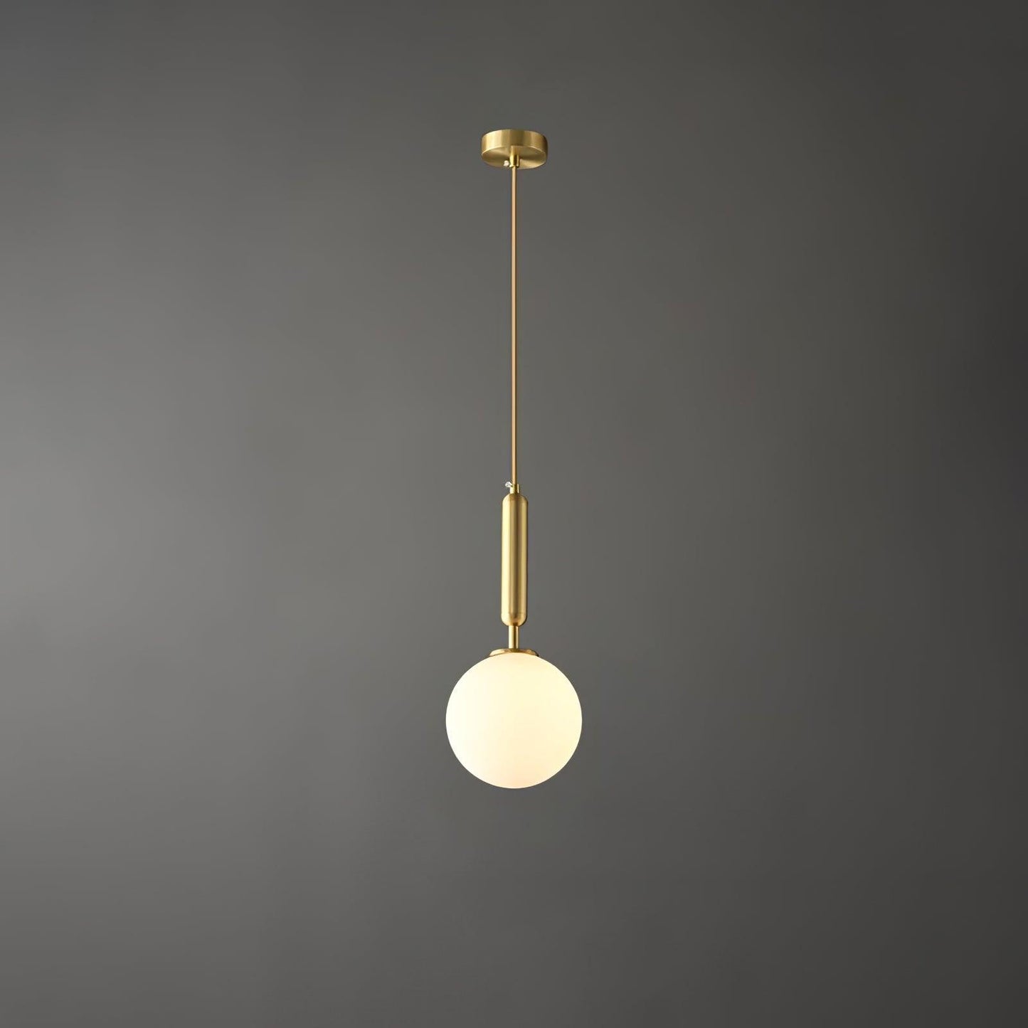 Holly Pendant Light Model B Dia 5.9″ x H 11.8″ / Dia 15cm x H 30cm / Brass & White Pendant light