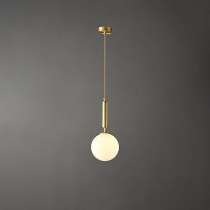 Holly Pendant Light Model B Dia 5.9″ x H 11.8″ / Dia 15cm x H 30cm / Brass & White Pendant light