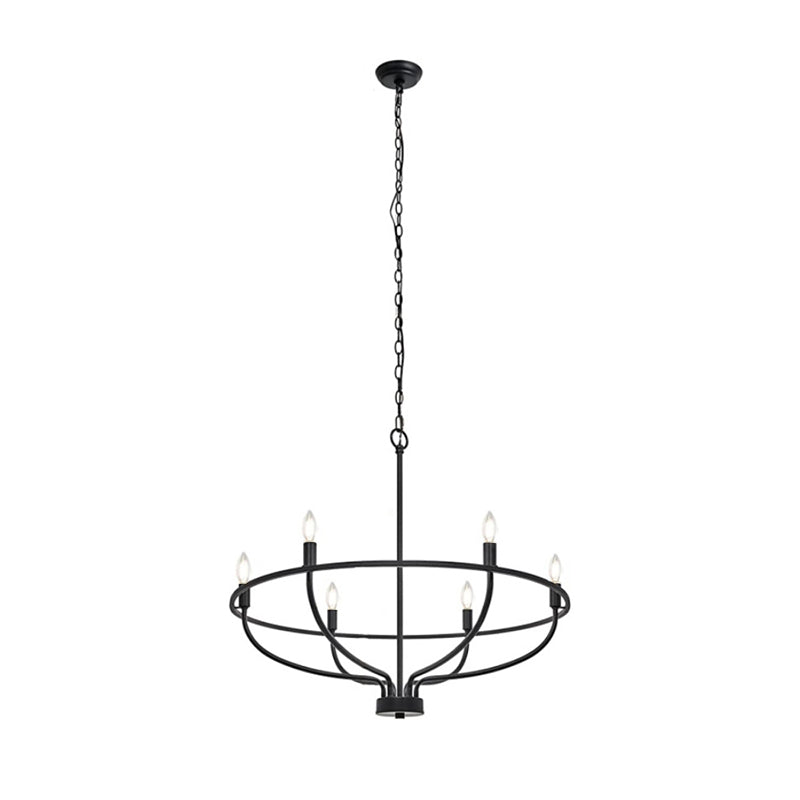 Greyson Chandelier 6 Heads Dia 23.6″ x H 19.7″ / Dia 60cm x H 50cm / Black Chandelier