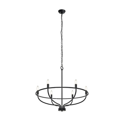 Greyson Chandelier 6 Heads Dia 23.6″ x H 19.7″ / Dia 60cm x H 50cm / Black Chandelier