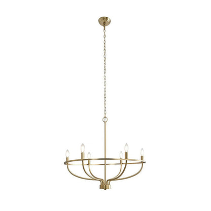 Greyson Chandelier 6 Heads Dia 23.6″ x H 19.7″ / Dia 60cm x H 50cm / Brass Chandelier