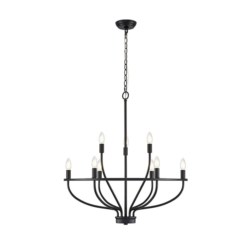 Greyson Chandelier 9 Heads Dia 31.5″ x H 19.7″/ Dia 80cm x H 50cm / Black Chandelier