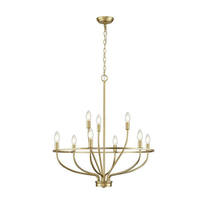 Greyson Chandelier 9 Heads Dia 31.5″ x H 19.7″/ Dia 80cm x H 50cm / Brass Chandelier