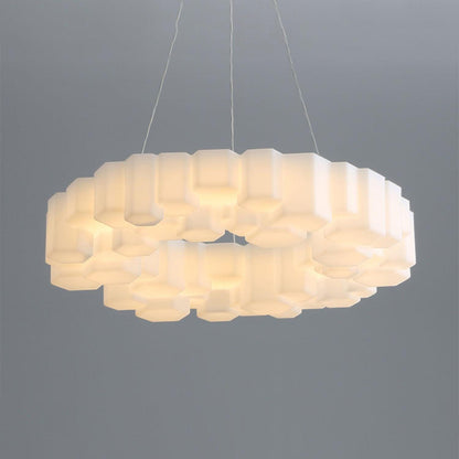 Honeycomb Chandelier ? 19.7″ x H 5.9″ / Dia 50cm x H 15cm / White / Warm White Chandelier
