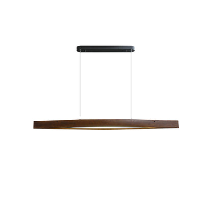Horizon Linear Wood Pendant Lamp L 58.3’’ x W 7.5’’ x H 3.1’’ / Walnut Color / Warm Light Pendant light