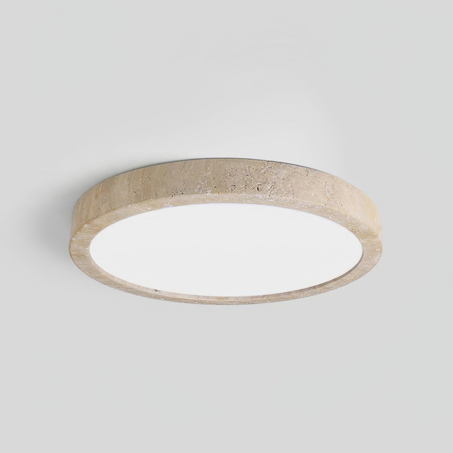 Horizon Travertine Ceiling Light Dia 14.9″ x H 1.9″ / Yellow Travertine & White / Warm Light 1001 Wall lamp