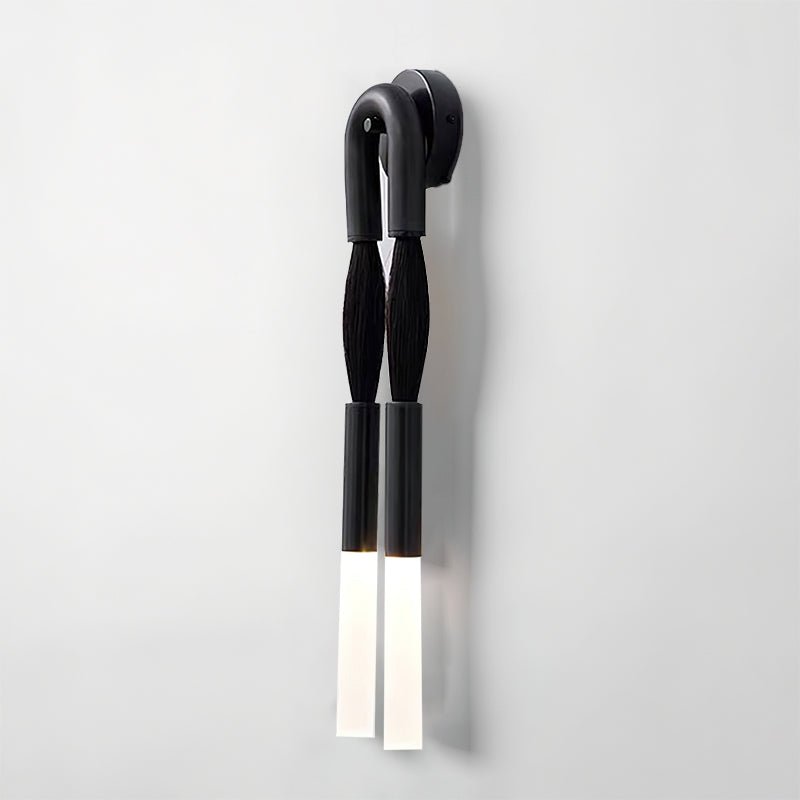 Horsehair Wall Lamp Dia 6.3″ x H 25.6″ / Dia 16cm x H 65cm / Black / 1 Piece Wall lamp