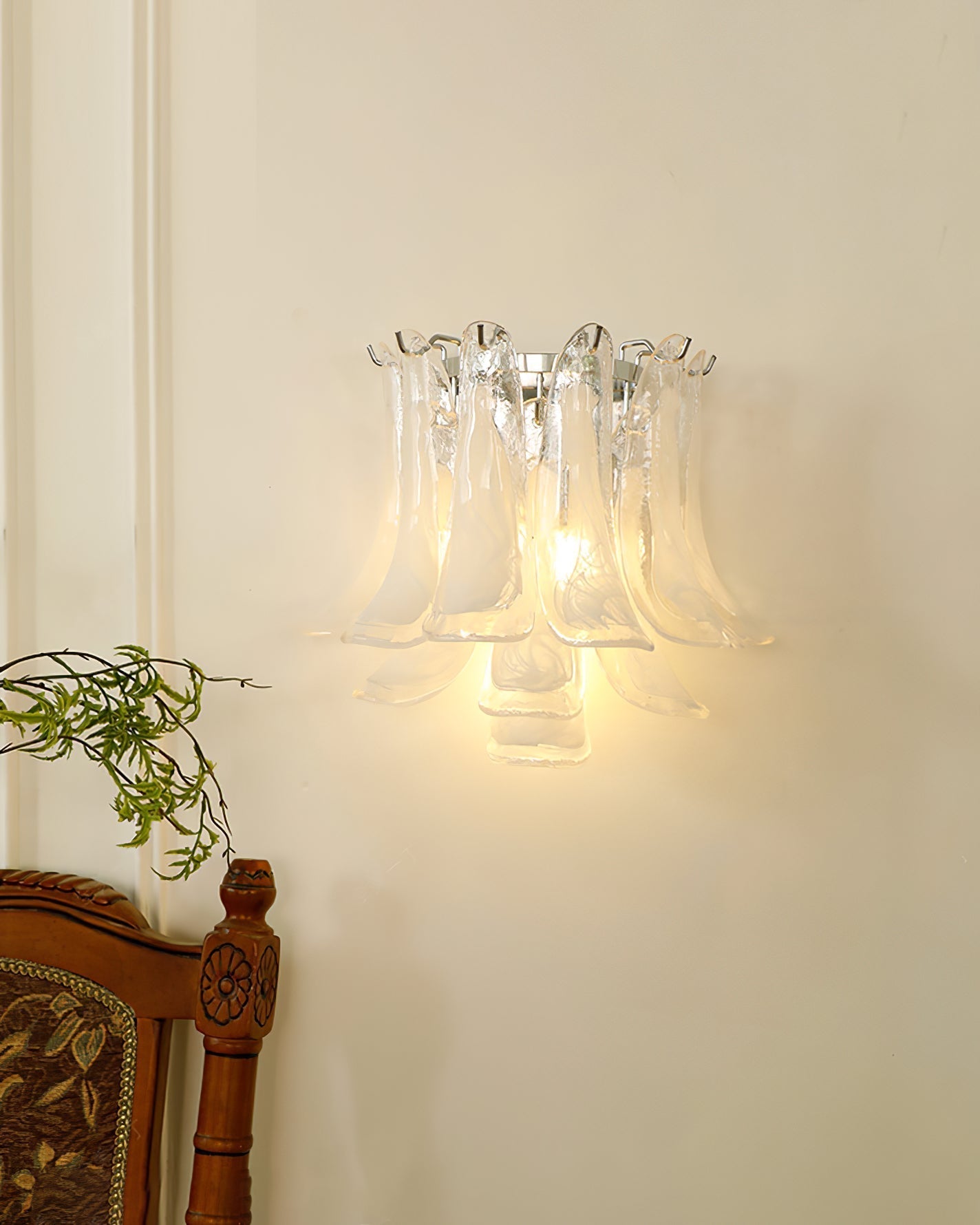 Horseshoe Wall Lamp ? 15.4″ x H 13″ / Chrome & White Wall lamp