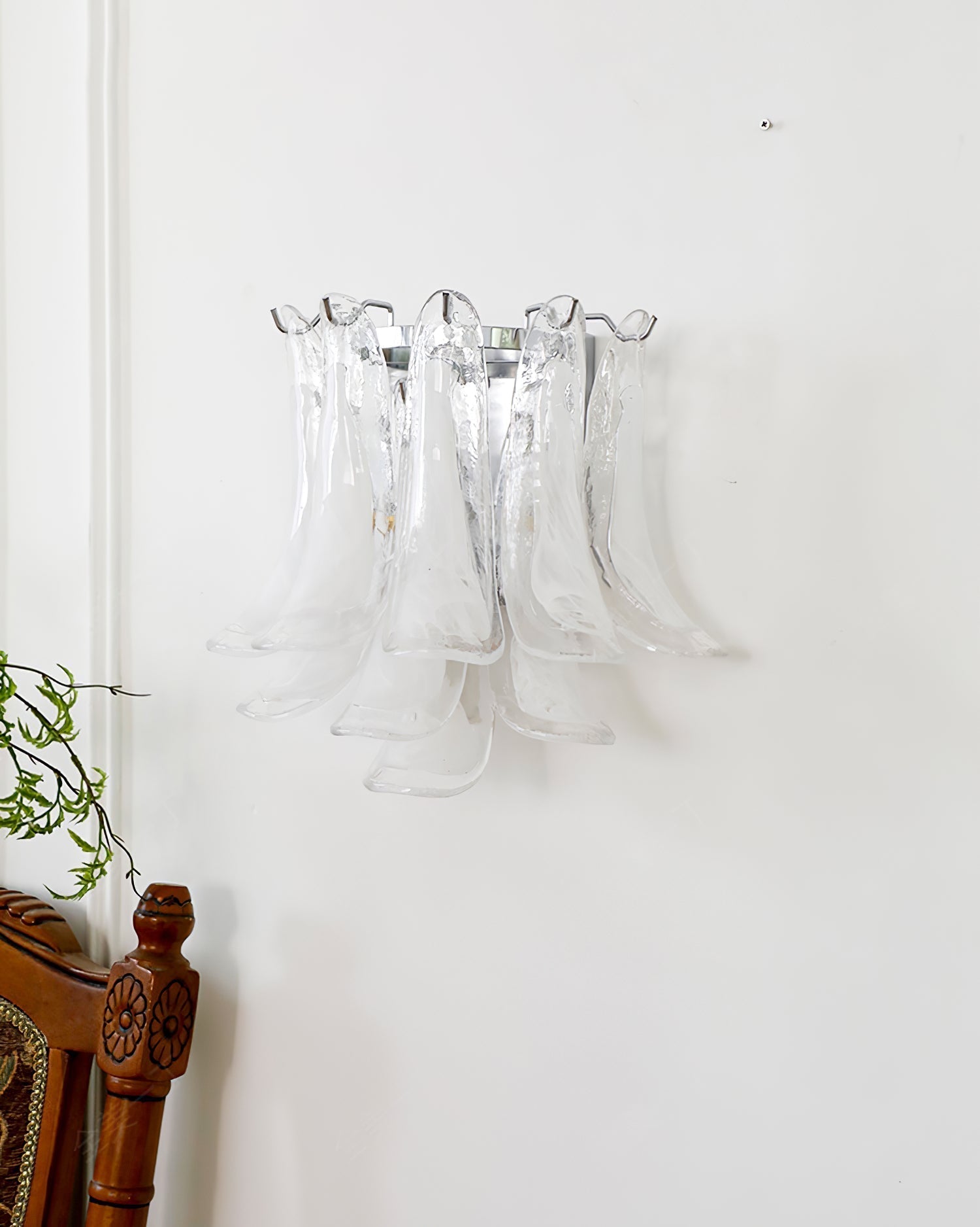 Horseshoe Wall Lamp ? 15.4″ x H 13″ / Chrome & White Wall lamp
