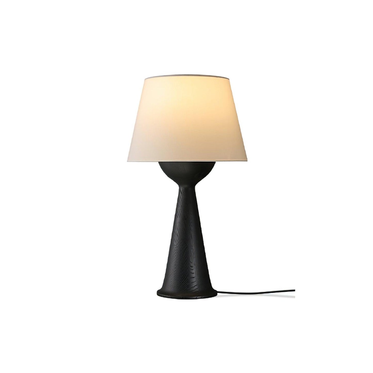Hourglass Wood Table Lamp Dia 13″ x H 23.2″ / Dia 33cm x H 59cm / Black / US Plug Table lamp