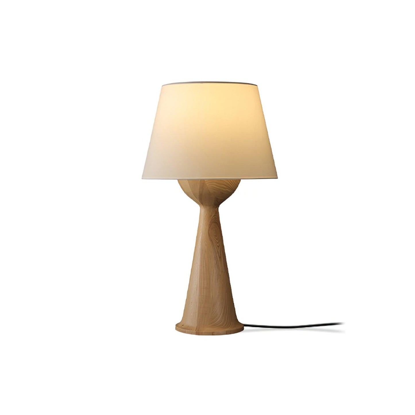 Hourglass Wood Table Lamp Dia 13″ x H 23.2″ / Dia 33cm x H 59cm / Wood color / US Plug Table lamp