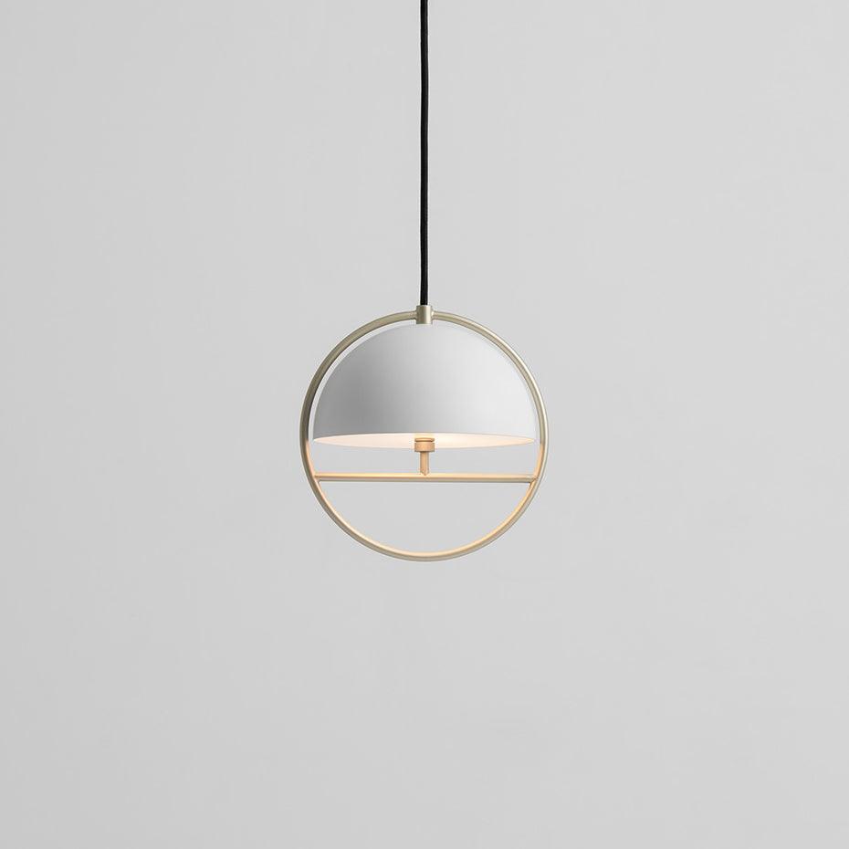 Huan Pendant Lamp Dia 7.8″ x H 8.8″ / Dia 20cm x H 22.6cm / Gold + White Pendant light
