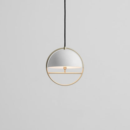 Huan Pendant Lamp Dia 7.8″ x H 8.8″ / Dia 20cm x H 22.6cm / Gold + White Pendant light
