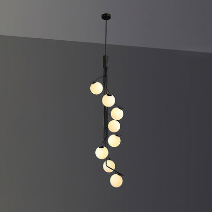 Hudson Branch Chandelier 8 Heads Dia 17.5″ x H 61″/ Dia 44.5cm x H 155cm / Black Chandelier