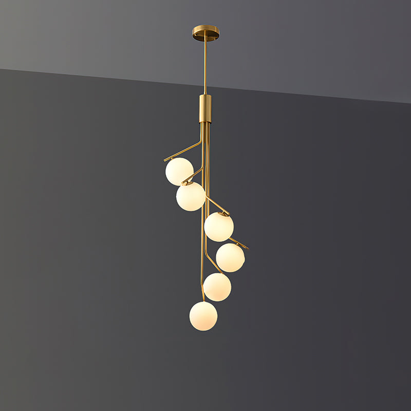 Hudson Branch Chandelier 6 Heads Dia 17.5″ x H 48″/ Dia 44.5cm x H 122cm / Brass Chandelier