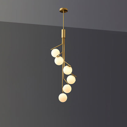 Hudson Branch Chandelier 6 Heads Dia 17.5″ x H 48″/ Dia 44.5cm x H 122cm / Brass Chandelier
