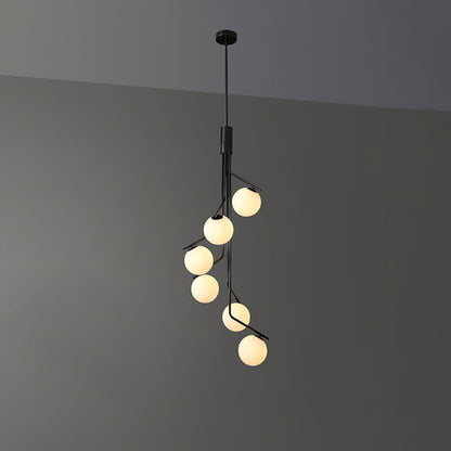 Hudson Branch Chandelier 6 Heads Dia 17.5″ x H 48″/ Dia 44.5cm x H 122cm / Black Chandelier
