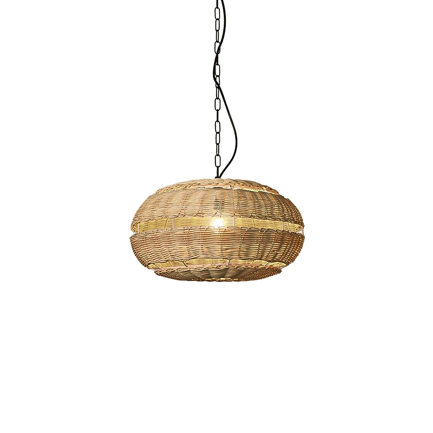 Hues Wicker Pendant Lamp Model F Dia 18.9″ x H 59″ / Dia 48cm x H 150cm / Dark nature rattan & Black Pendant light