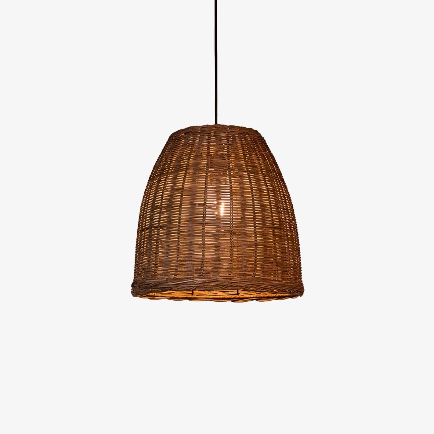 Hues Wicker Pendant Lamp Model B Dia 19.7″ x H 59″ / Dia 50cm x H 150cm / Dark nature rattan & Black Pendant light