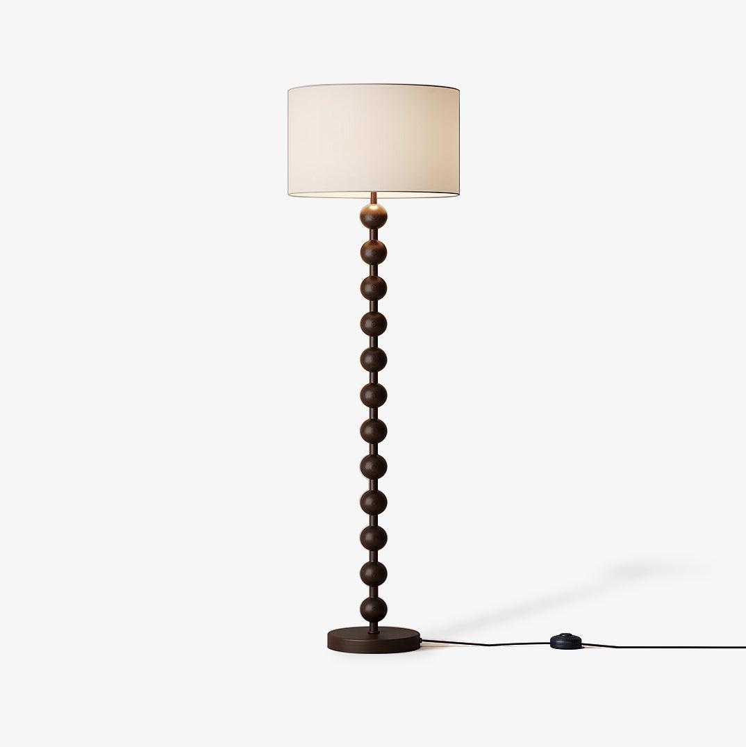 Hugo Barbell Floor Lamp ? 15.7″ x H 63″ / Dia 40cm x H 160cm / Walnut wood & White / US Plug Floor lamp
