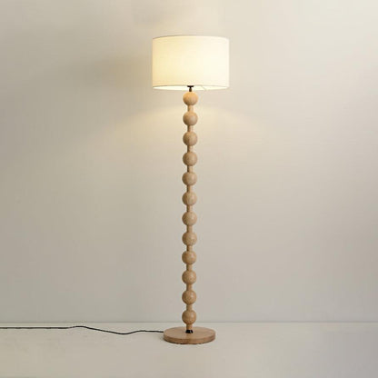 Hugo Barbell Floor Lamp ? 15.7″ x H 63″ / Dia 40cm x H 160cm / Nature wood & White / US Plug Floor lamp