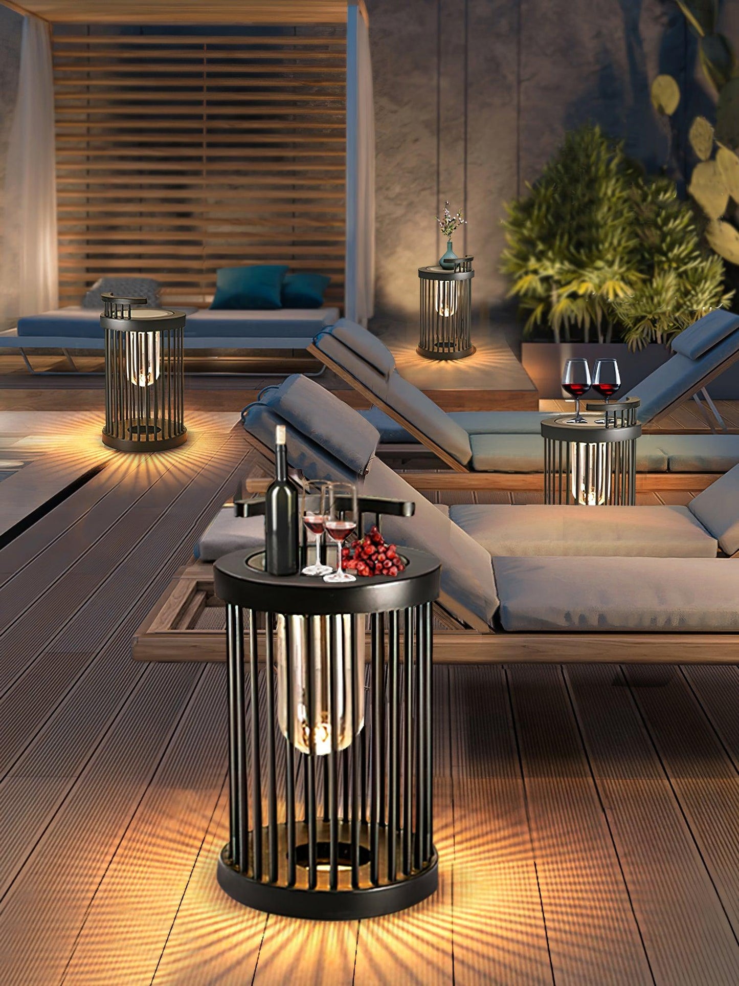 Hurricane Ruhlmann Outdoor Light Dia 11.8″ x H 20.5″ / Dia 30cm x H 52cm / Black / Solar power storage Table lamp