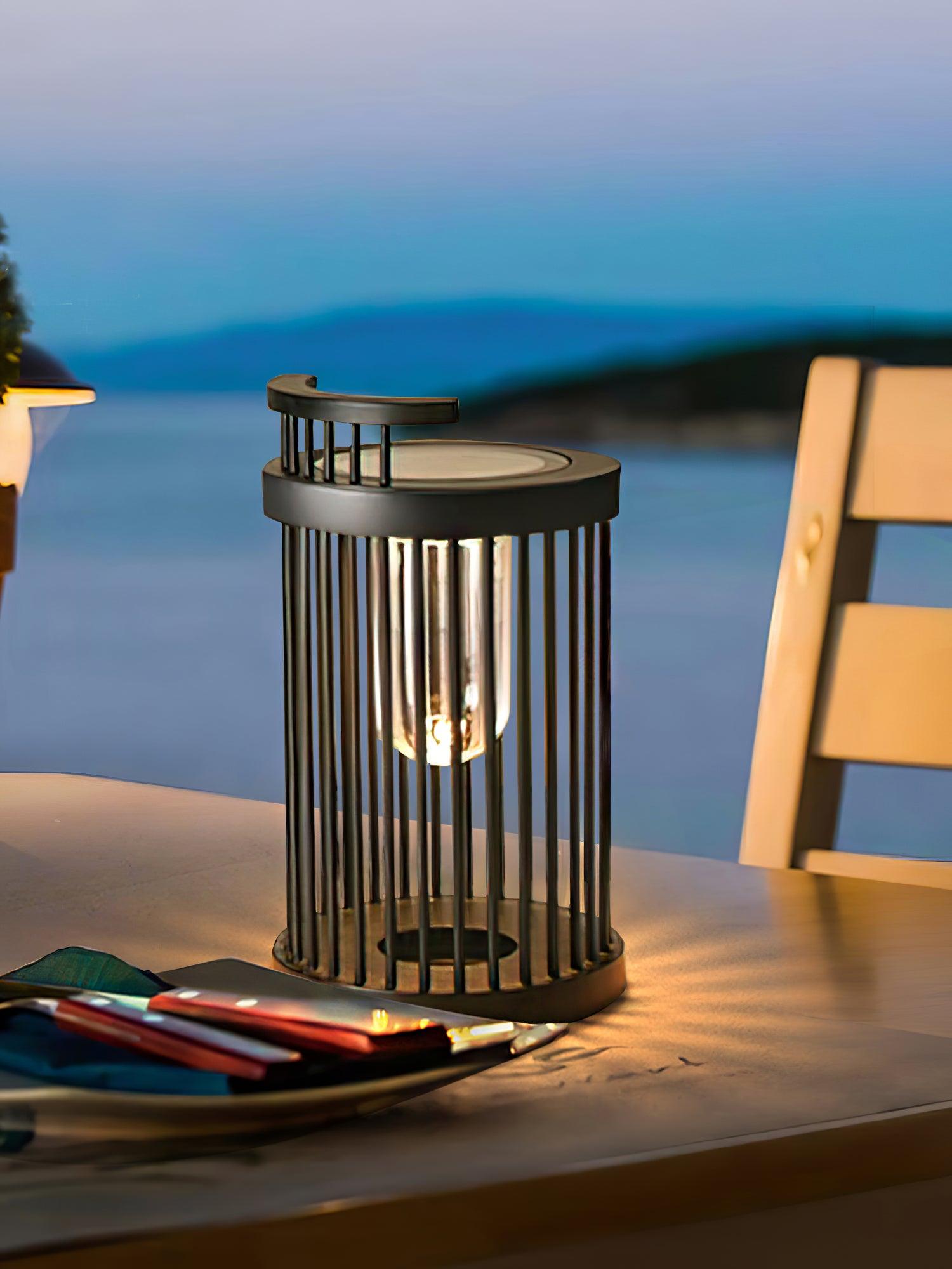 Hurricane Ruhlmann Outdoor Light Dia 11.8″ x H 20.5″ / Dia 30cm x H 52cm / Black / Solar power storage Table lamp