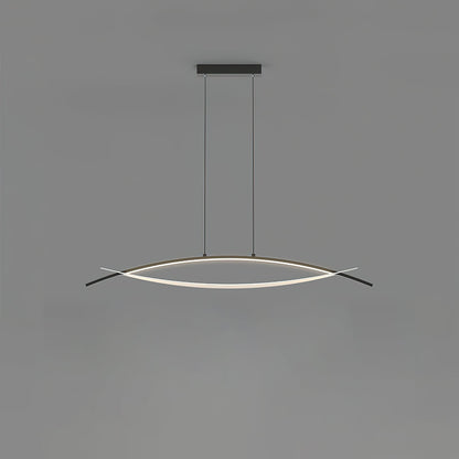 Hyperbola Pendant Light Model B: L 42.1″ x W 10.2″ x H 12.6″ / Black / Three-Color Changing Light Pendant light