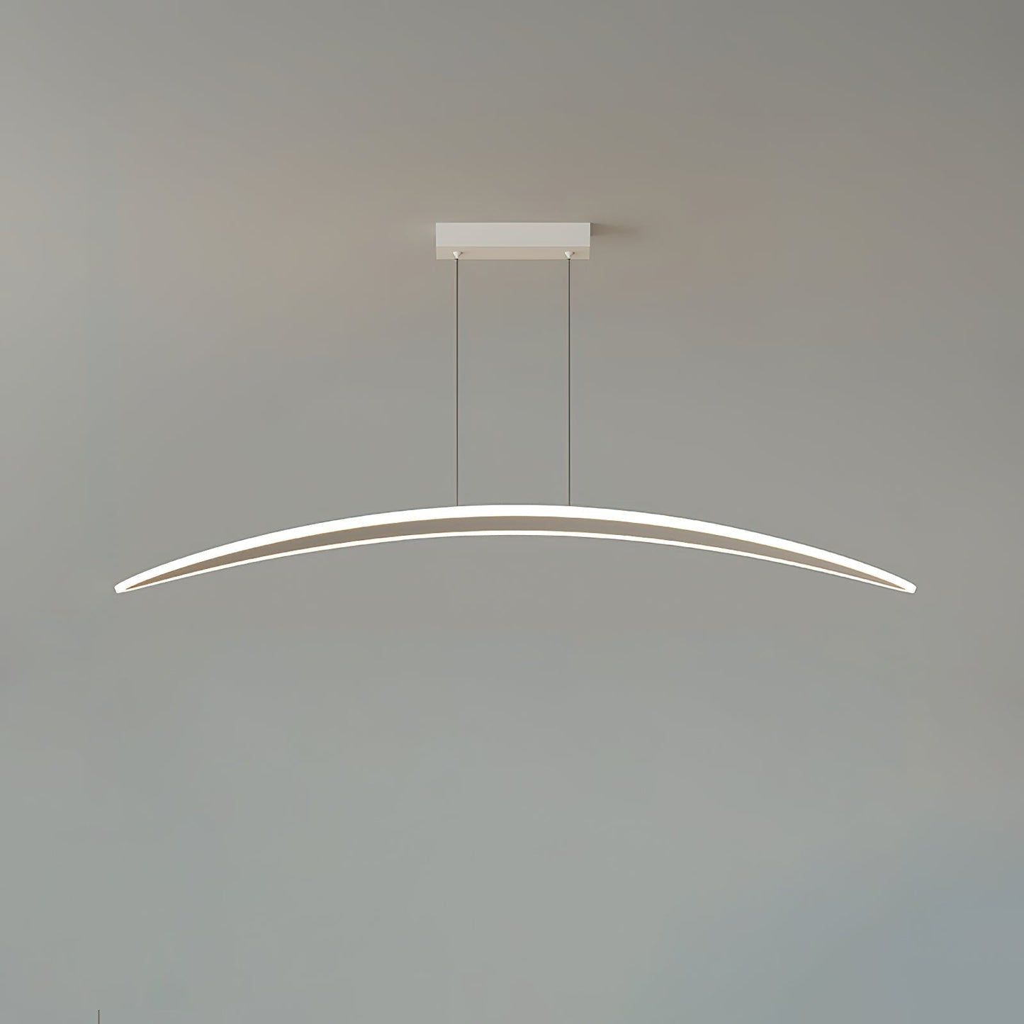 Hyperbola Pendant Light Model A: L 50″ x W 16.9″ x H 7.5″ / White / Three-Color Changing Light Pendant light