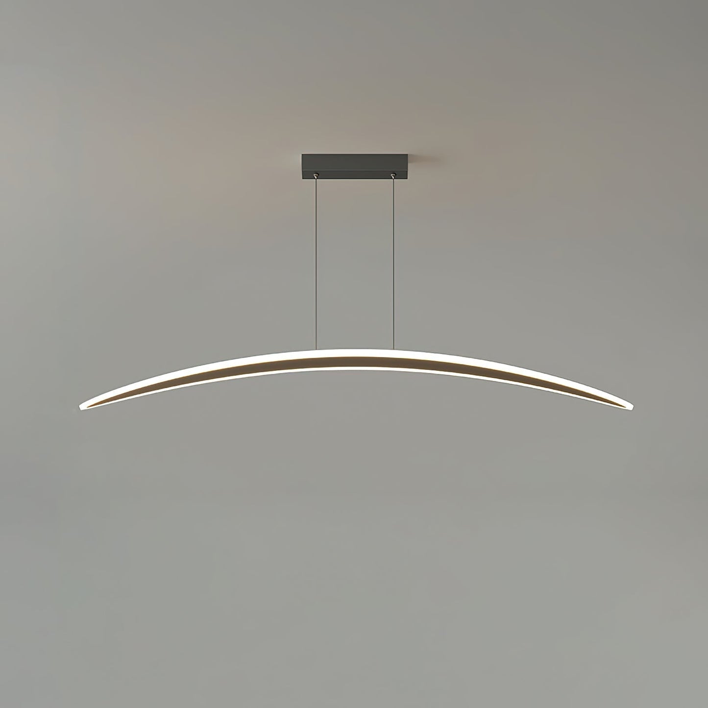 Hyperbola Pendant Light Model A: L 42.1″ x W 10.2″ x H 7.5″ / Black / Three-Color Changing Light Pendant light
