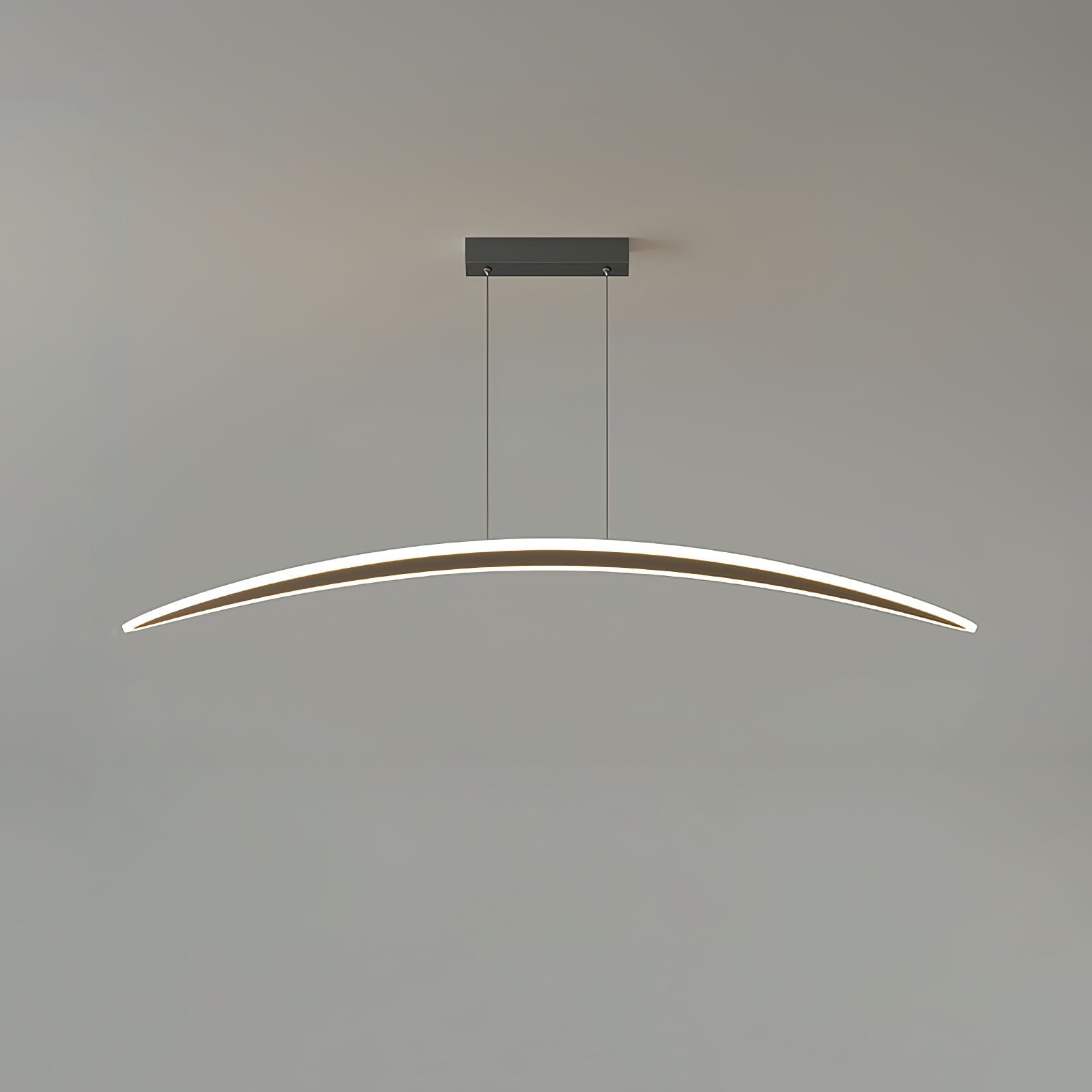 Hyperbola Pendant Light Model A: L 42.1″ x W 10.2″ x H 7.5″ / Black / Three-Color Changing Light Pendant light