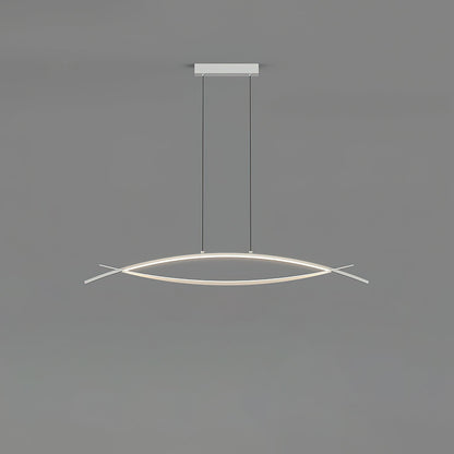 Hyperbola Pendant Light Model B: L 42.1″ x W 10.2″ x H 12.6″ / White / Three-Color Changing Light Pendant light