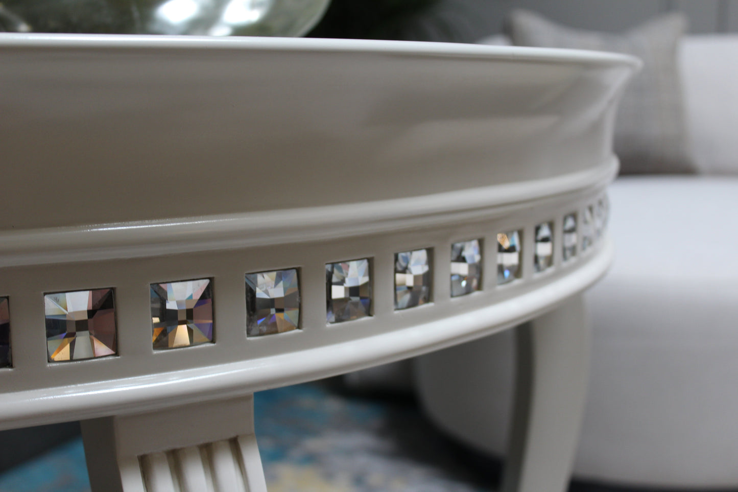 Marge Carson Crystal Side Table Floor Sample