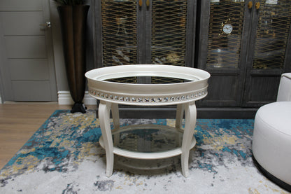 Marge Carson Crystal Side Table Floor Sample