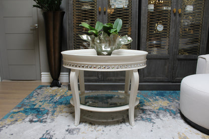Marge Carson Crystal Side Table Floor Sample