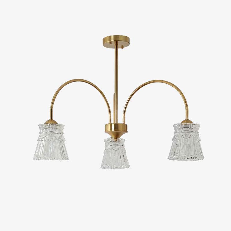 Ice Cream Crystal Chandeliers 3 Heads Dia 19.6″x H 20″ / Dia 50cm x H 51cm / Brass / Clear Chandelier