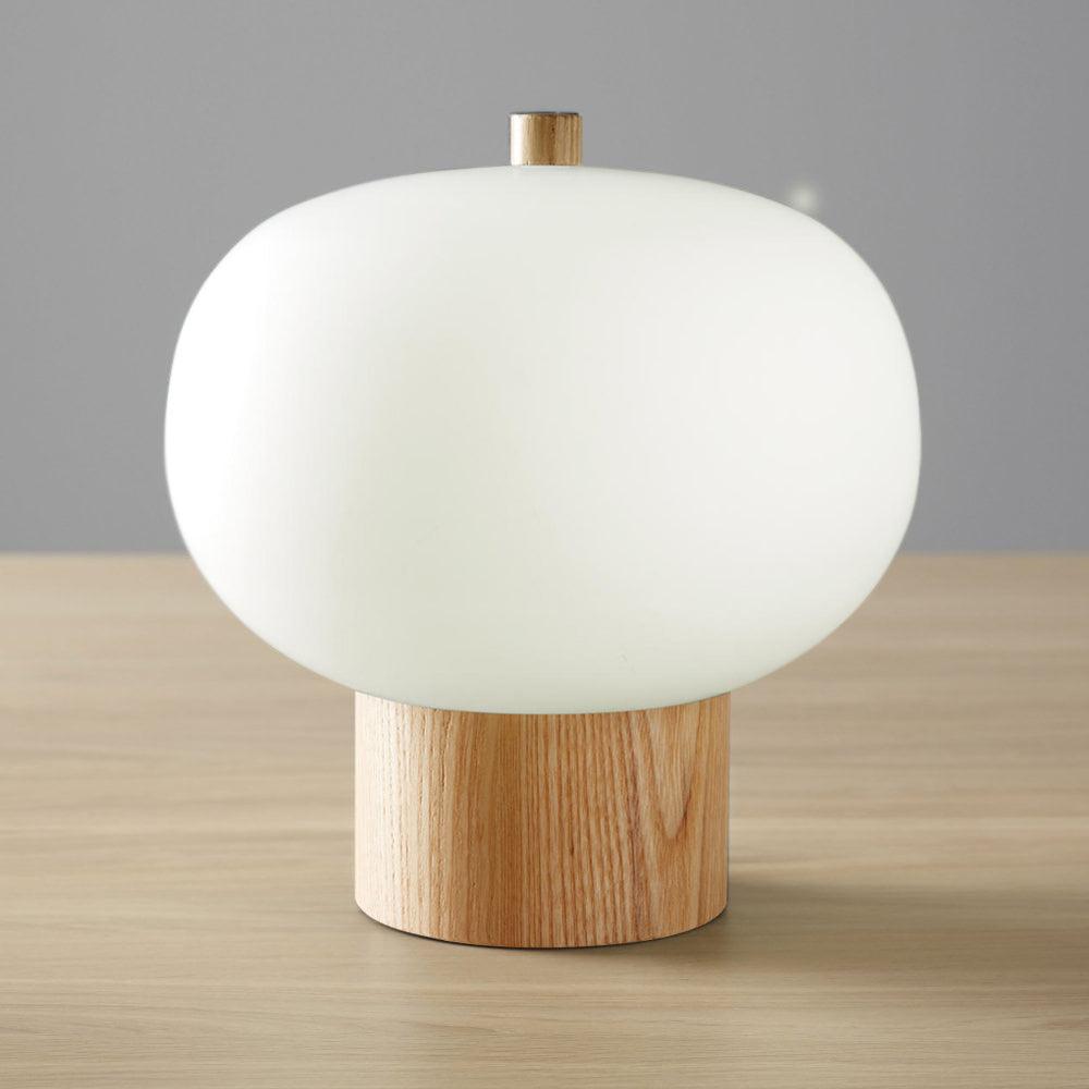 Ilargi Table Lamp ? 12.5″ x H 11.8″ / Dia 32cm x H 30cm / Wood color / US Plug Table lamp