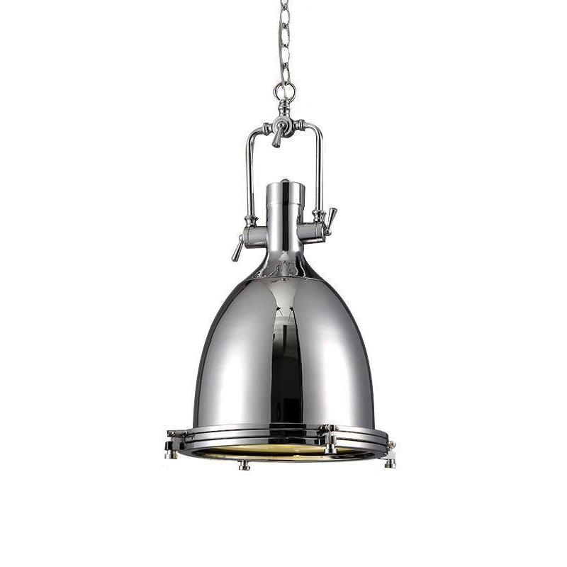 Industrial Country Metal pendant Light Dia 14.1″ x H 22″ / Dia 36cm x H 56cm / Chrome Pendant light