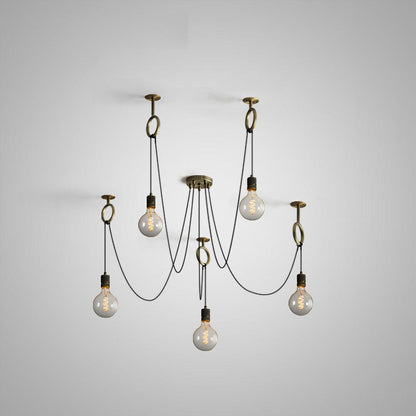 Industrial Spider Chandelier 5heads Dia15cm / ? 5.9″ / Copper Chandelier