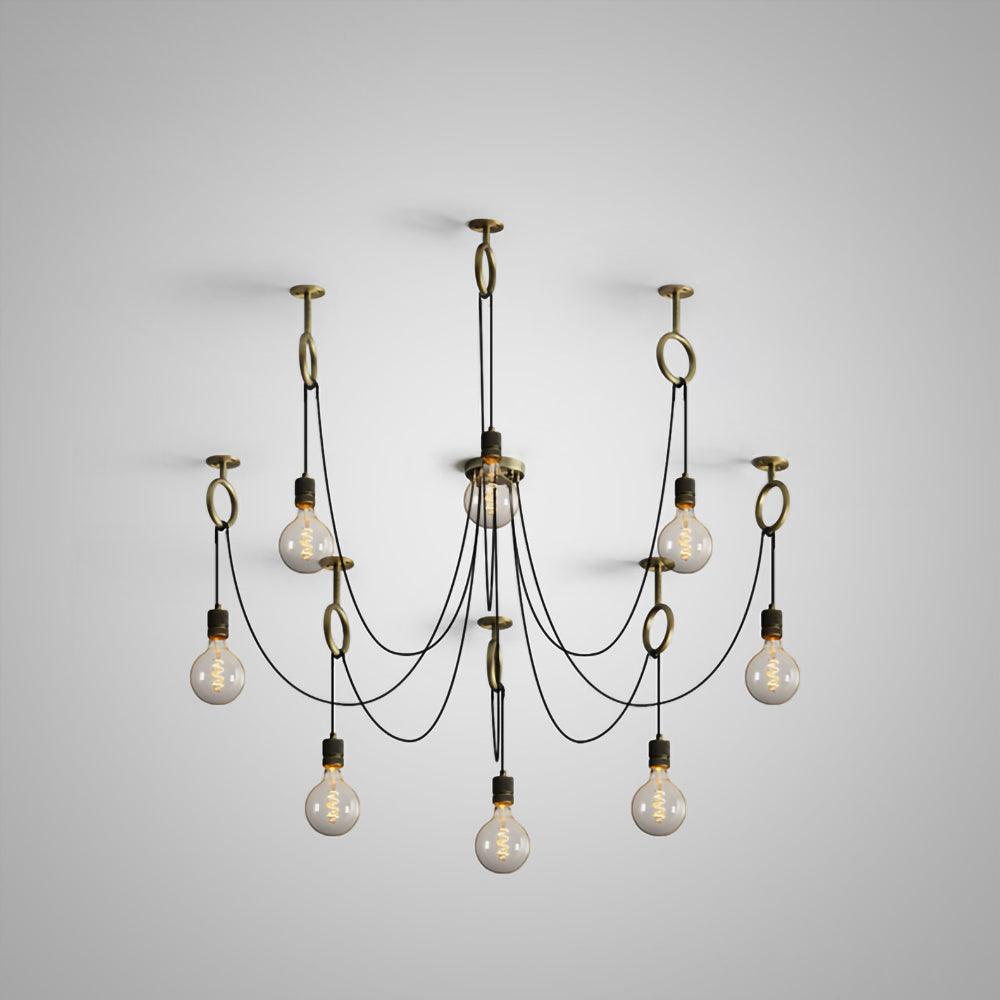 Industrial Spider Chandelier 8heads Dia15cm / ? 5.9″ / Copper Chandelier