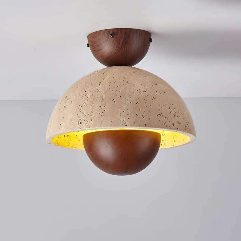 Inverted Ceiling Lamp ? 9.1″ x H 8.7″ / Walnut Color / Warm Light Ceiling lamp