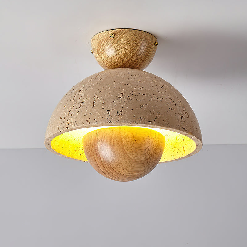 Inverted Ceiling Lamp ? 9.1″ x H 8.7″ / Wood Color / Warm Light Ceiling lamp