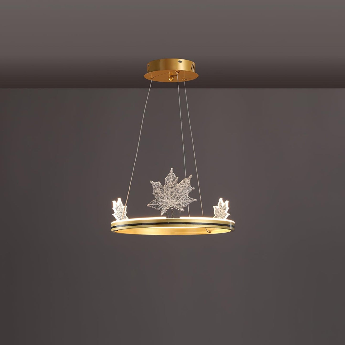 Ion Leaf Chandelier ? 15.7″ x H 7″ / Dia 40cm x H 18cm / Gold / Warm White Chandelier