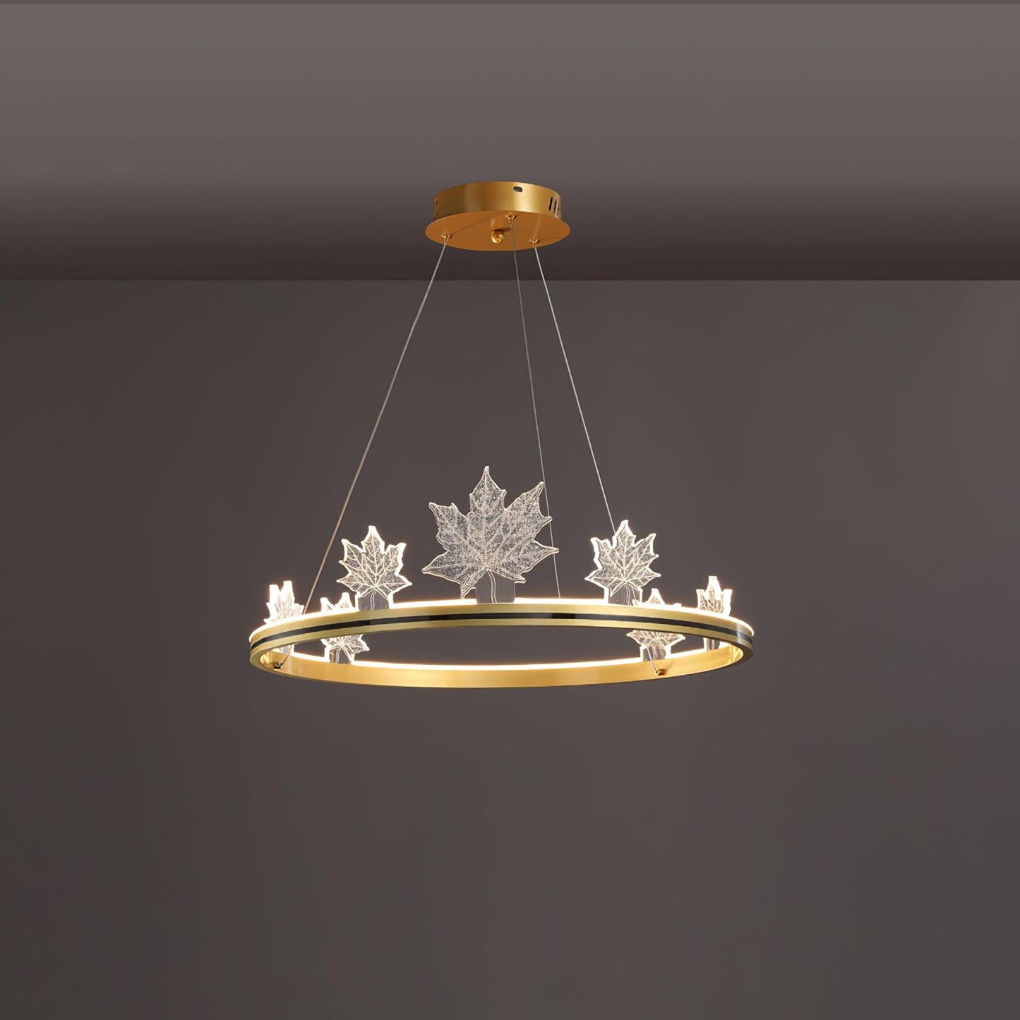 Ion Leaf Chandelier ? 23.6″ x H 7″ / Dia 60cm x H 18cm / Gold / Warm White Chandelier