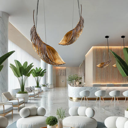 Palmera Curved Leaf Pendant