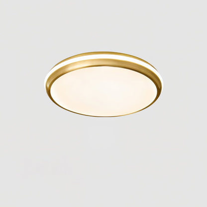 Jameson Ceiling Light ? 16.9″ x H 1.8″ / Dia 43cm x H 4.5cm / Brass & White / Warm Light Ceiling lamp