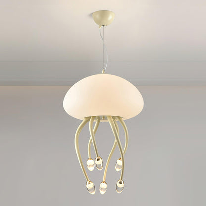 Jellyfish Pendant Lamp 6 + 1Heads ? 15.7″ x H 22.8″ / Dia 40cm x H 58cm / Beige & White / Warm Light Pendant light
