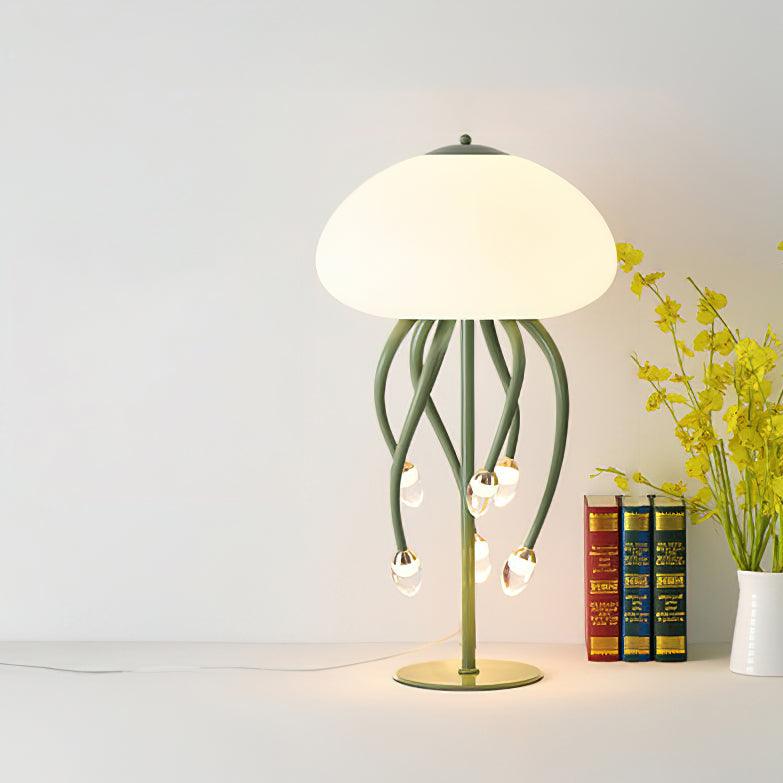 Jellyfish Table Lamp 6 + 1 Heads Dia 15.7″ x H 27.6″ / Dia 40cm x H 70cm / Green & Warm Light / US Plug Table lamp