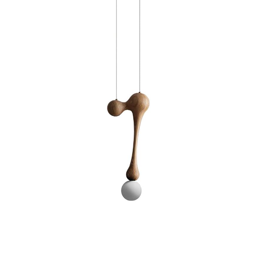 Jenna Wooden Pendant Lamp Model B Dia 8.2″ x H 20.8″ / Dia 21cm x H 53cm / Wood Colour Pendant light