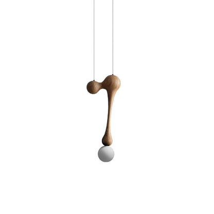 Jenna Wooden Pendant Lamp Model B Dia 8.2″ x H 20.8″ / Dia 21cm x H 53cm / Wood Colour Pendant light